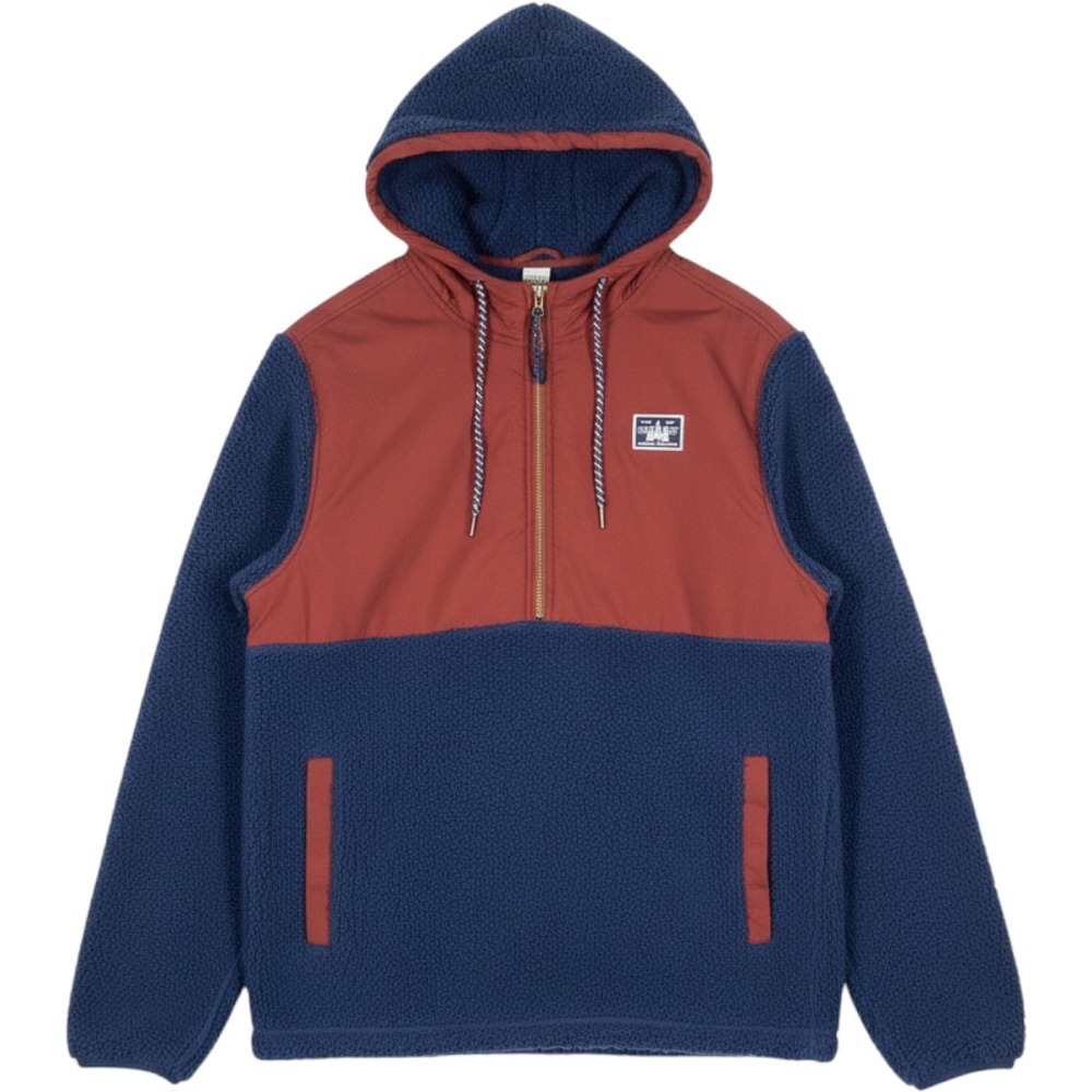 Hurley Mens XL Sherpa Fleece Quarter Zip Anorak Hoodie Pullover
